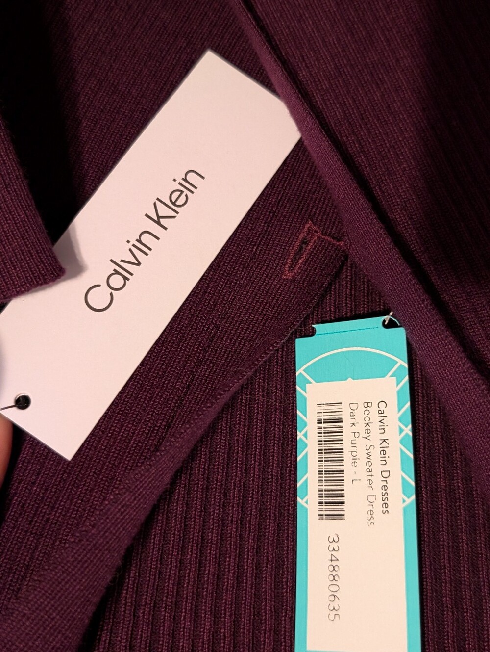 Calvin Klein Burgundy Dress *NWT *Large - Picture 2 of 2